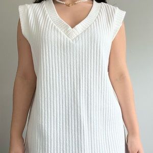 H&M White Sweater Vest